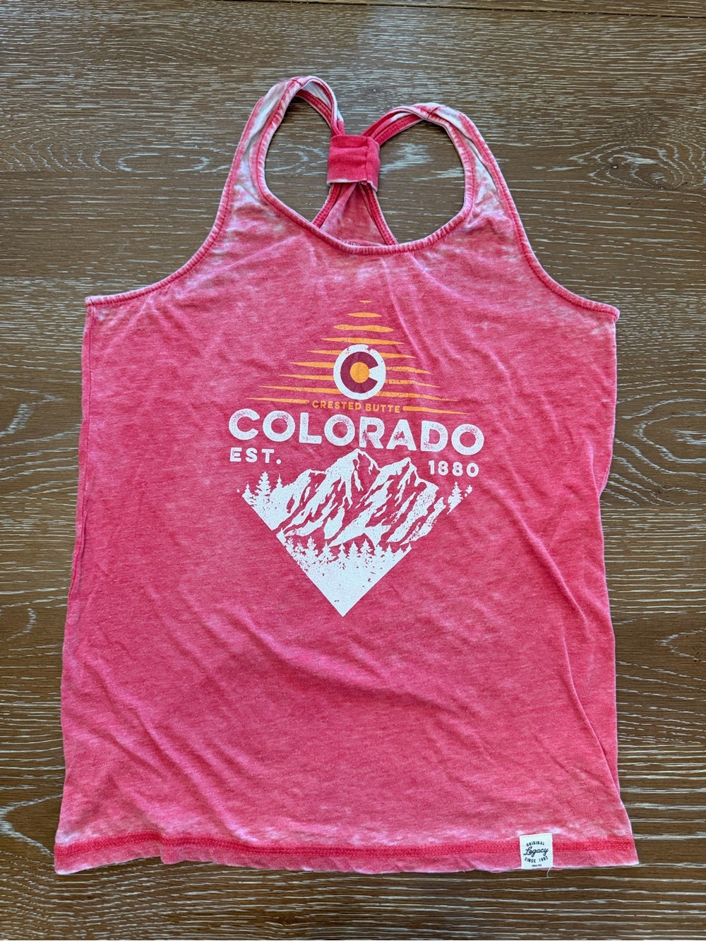 Colorado Graphic Racerback Tank Top - Pink/Red - Size Small